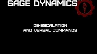 Deescalation and Verbal Commands [upl. by Raymonds]