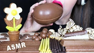 I TRIED EDIBLE ASMR  CHOCOLATE FLOWER POT BUTTONS CHOCOLATE EGG EATING SOUNDS No Talking [upl. by Weidar790]