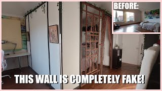 how to build a RENTER FRIENDLY room dividing wall in a studio apartment [upl. by Eissed]