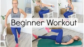 Beginner Thuis Workout  Krachttraining voor alle Spieren [upl. by Kiyohara]