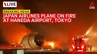 LIVE Japan Airlines plane on fire at Tokyos Haneda Airport [upl. by Alien682]