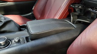 Mazda MX5 Miata 2016 How to Install Zymex Padded Console Armrest  ND ND1 ND2 ND3 RF ST [upl. by Emmerie]