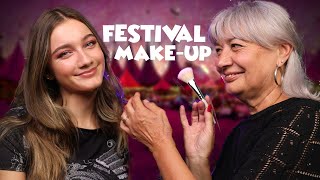 ASMR  MakeUp Artist does my Festival MakeUp Makeup Tutorial [upl. by Lyrrehs]