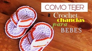 CHANCLAS o SANDALIAS para BEBE a CROCHET diestro [upl. by Laura]