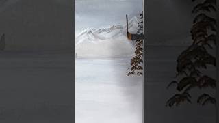 ❄️Beautiful winter landscape painting❄️ Short  Art  Acrylic Painting Ideas  Artwork  Snowy trees [upl. by Ramos]