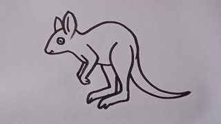 Kangaroo 🦘 drawinghow to draw a kangarooKangaroo drawing easy step by stepAnimal drawing [upl. by Zeuqcaj]