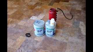 Travertine Tile PAtio Sealing with Wet Look Sealer [upl. by Leverick904]