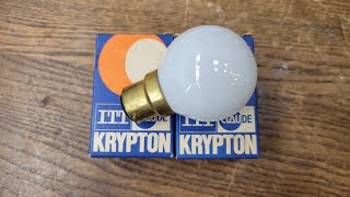 Lampes a incandescences ITTCLAUDE 60W Krypton 240v B22 70s  Neuves [upl. by Fronniah]