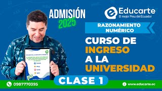 🔴 Curso de Ingreso a la UNIVERSIDAD 📕 Admisión 2025 🏫 📚 Clase 1 🧠 Razonamiento Numérico [upl. by Ackerley]