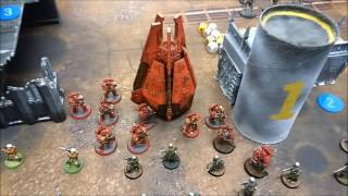 Warhammer 40k 1500pts 7th Ed Battle Report Modian Iron Guard vs Blood Angels and Skittari [upl. by Anirt]