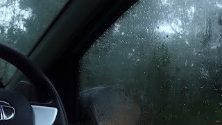 Stormy Rain amp Thunder from Inside Car  Help Study Meditation PTSD Insomnia amp Tinnitus [upl. by Ibmat849]