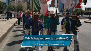 Después de 30 días de caminata caravana Wixárika llega a la CDMX [upl. by Yellat]