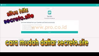 Cara Mudah Daftar Secreto Site dan Langkah Menggunakannya [upl. by Basset]