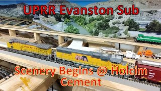 WEEKLY UPDATE  Scenery Begins  Holcim Cement UPRR Evanston Sub Large HO Scale Railroad in Action [upl. by Joanne861]