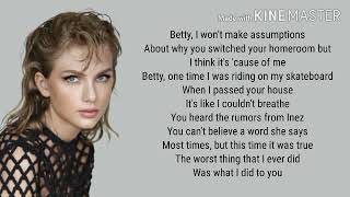 Taylor Swift  betty lyrics [upl. by Eirok895]