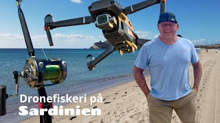 Drone fiskeri på Sardinien Kobberkabel Gaffatape og en DJI Mavic pro 2 [upl. by Xad]