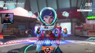 CAM Overwatch 2 Competitive SUPPORT Gameplay with Juno [upl. by Kaitlin541]