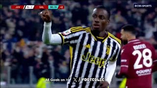 Juventus 61 Salernitana Goal Timothy Weah [upl. by Nlycaj]