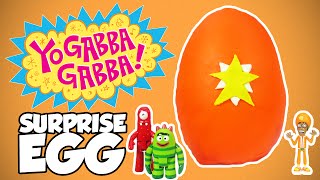 Giant DJ Lance YO GABBA GABBA PlayDoh Surprise Egg with Surprise Toys [upl. by Garneau]