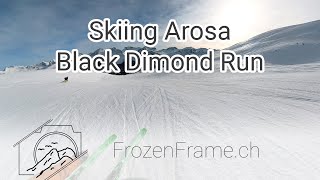 Skiing Arosa Black Dimond Run Complete [upl. by Attekram184]