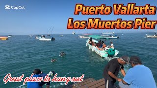 Puerto Vallarta Mexico  Los Muertos Pier Action [upl. by Duval885]