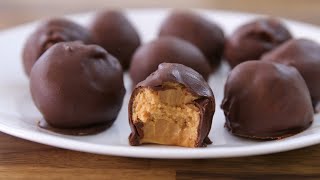 Peanut Butter Truffles Recipe  How to Make Peanut Butter Balls [upl. by Ellesig]