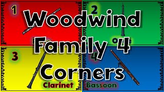 Instrument Family 4 Corners  Woodwind Four Corners  Elementary Music Games [upl. by Ttenaj]