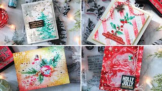 4 Christmas Cards to Make with Tim Holtzs New Stampers Anonymous Release [upl. by Urial558]