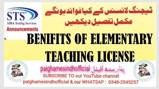 BENIFITS OF TEACHING LICENSE  ELEMENTARY SCHOOL TEACHING LICENCE TEST 2024 STEDA  STS IBA [upl. by Fante]