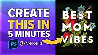 How to create a TRENDY TShirt Design in 5 Minutes  Photoshop  Vexels Tutorial [upl. by Kelvin354]