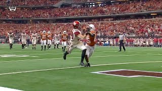 Oklahomas Grant Calcaterra Makes Great One Handed Touchdown Catch Vs Texas [upl. by Animas]