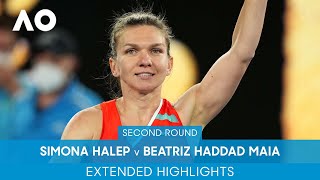 Simona Halep v Beatriz Haddad Maia Extended Highlights 2R  Australian Open 2022 [upl. by Leontyne]