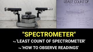 Spectrometer  Least count of spectrometer  How to observe readings  Hindi [upl. by Arihay723]