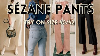 👀MustSee Sézane Trousers Try On  EU 40UK 12US 8 [upl. by Laerdna629]