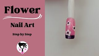 Flower Nail Art Step by Step for Beginner [upl. by Cut]