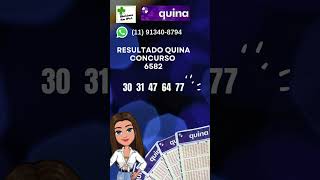 Resultado Quina concurso 6582 quina [upl. by Ivanah]