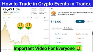 How to trade in crypto market events in Tradex  Tradex app me Finance events par trade kaise kare [upl. by Inaniel]