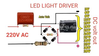 Auto volt convert 220V to DC out 2V 4V 6V 7V 9V 12V 14V 15V 18V DC led bulb driver [upl. by Oicnedif]