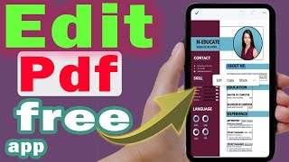 How to edit pdf file in mobile free app step by step [upl. by Rayna]