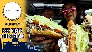 Taylor Gourmets Beef Ribeye Cheesesteak Food Review  From Washington DC to Chicago [upl. by Erlin]