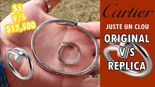 Cartier JUSTE UN CLOU BRACELET amp RING COMPARISON  Original Vs Replica Luxury Designer Dupes Haul [upl. by Lyrej]