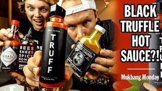 We Ate Black Truffle Hot Sauce  Mukbang Monday [upl. by Dao]