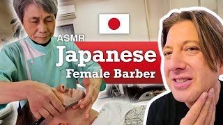 JAPANESE FEMALE BARBER SHAVES w PRECISION  in a Tokyo Minute Atami Japan ASMR [upl. by Jaehne]