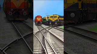 TRAINS CROSSING CURVED BRANCHED RAILROAD TRACKS [upl. by Sirac]