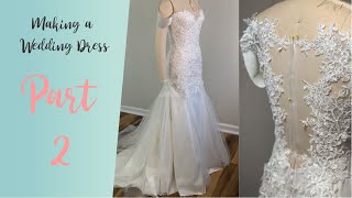 DIY Wedding Dress  Wedding dress with lace appliques 2 [upl. by Kirwin782]