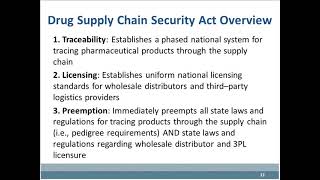 April 21 2015 Webinar DSCSA Overview for Dispensers [upl. by Dez]