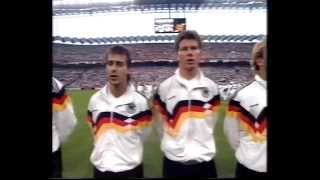 Deutschland  Niederlande Holland 21 WM 1990 Hymne und Interviews Völler vs Rijkaard [upl. by Nnylhsa44]