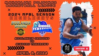 MPBL HIGHLIGHTS BICOLANDIA ORAGONS VS MINDORO TAMARAWS APRIL 8 2024 [upl. by Asle398]