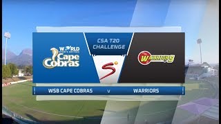 CSA T20 Challenge  Cape Cobras vs Warriors [upl. by Rafaelia]