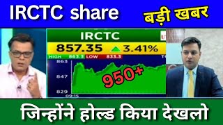 IRCTC share latest news today IRCTC share news today Target Price share analysis buy or sell [upl. by Hacissej]